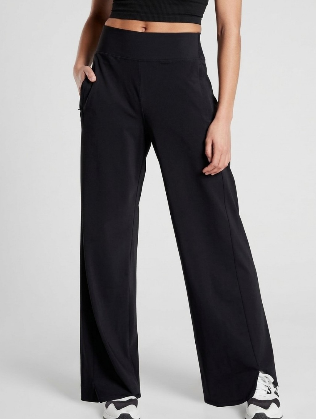 Athleta Black Wide-Leg High-Waist Pants